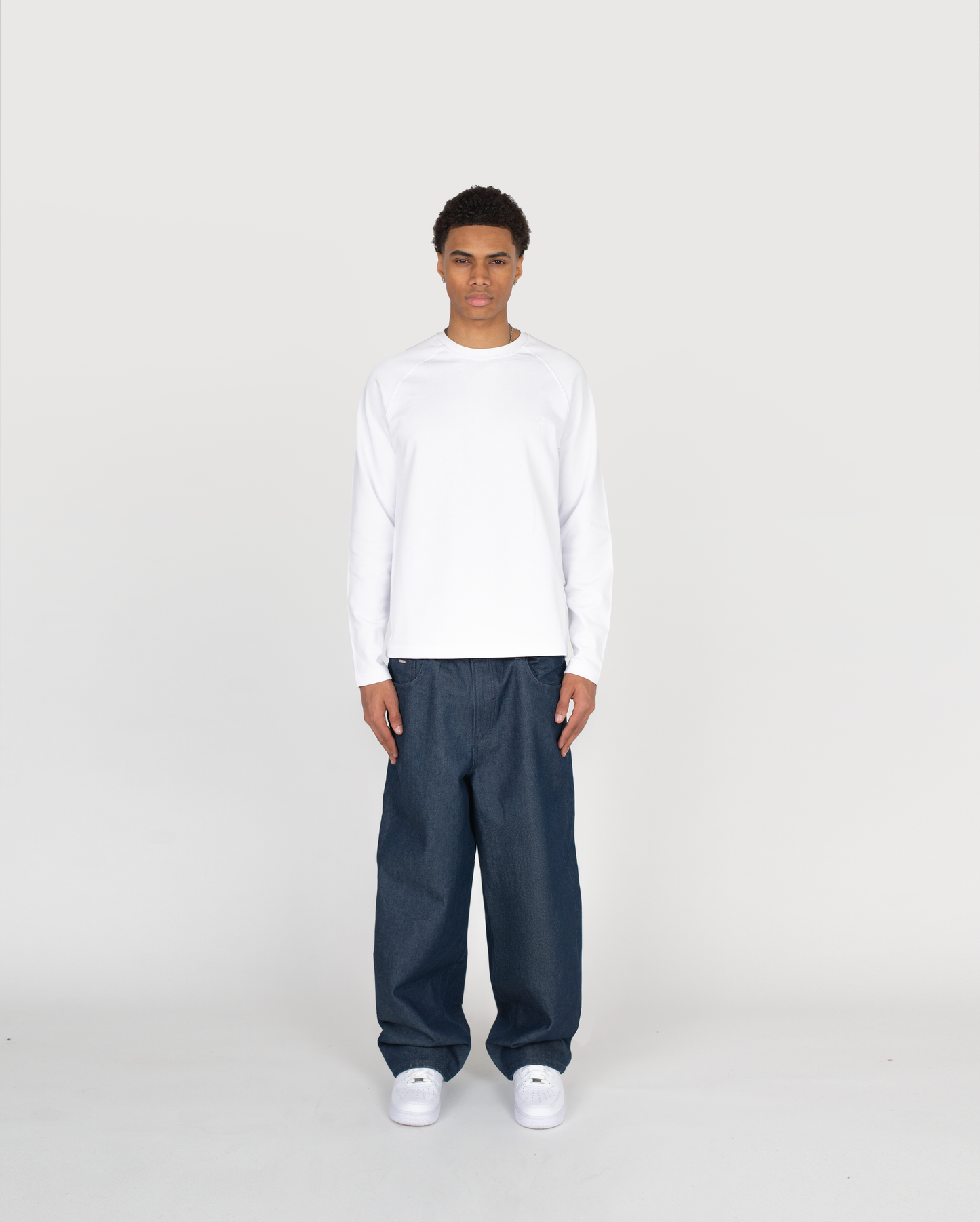 ZIP RAW DENIM - BLUE