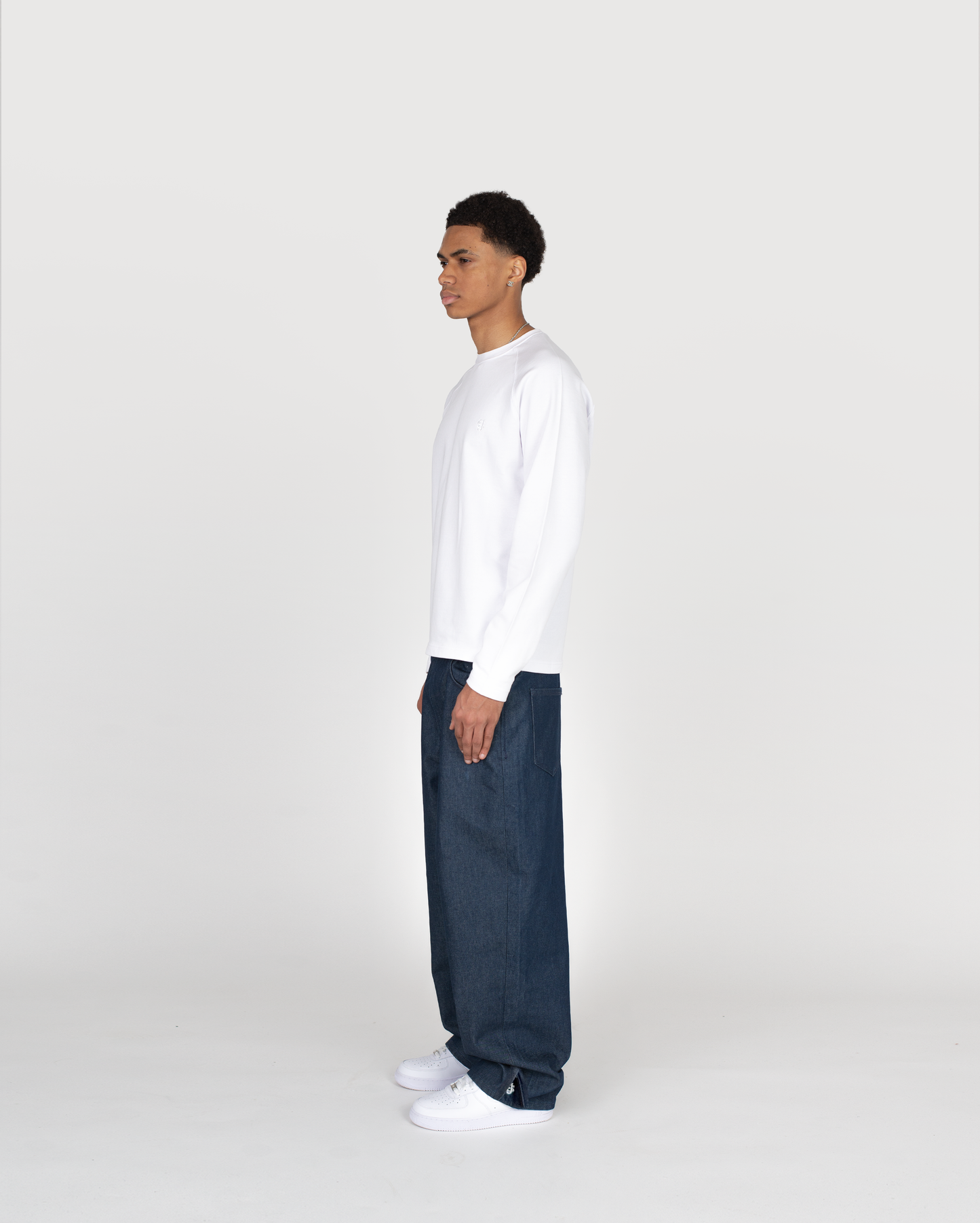 ZIP RAW DENIM - BLUE