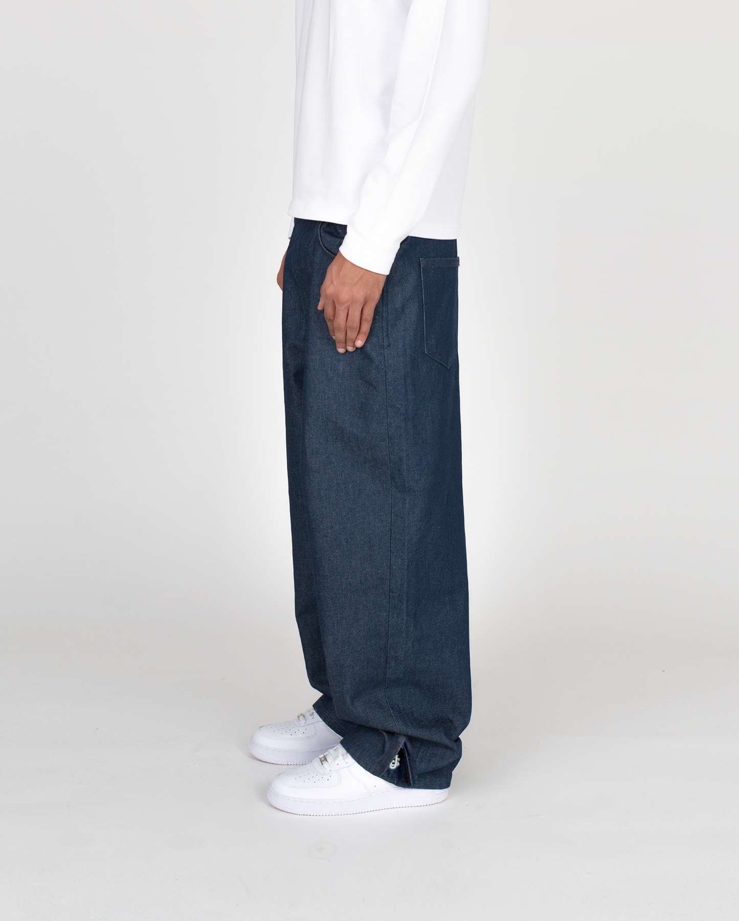 ZIP RAW DENIM - BLUE