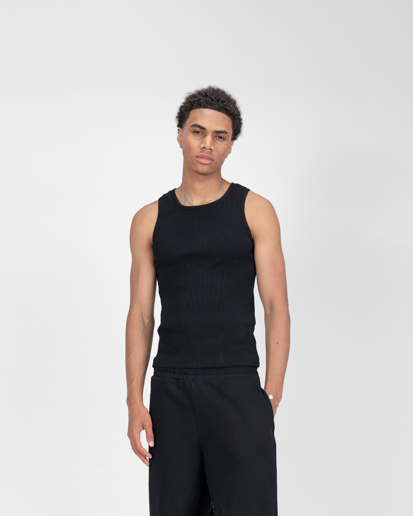 SU HEAVY RIB TANK TOP - BLACK