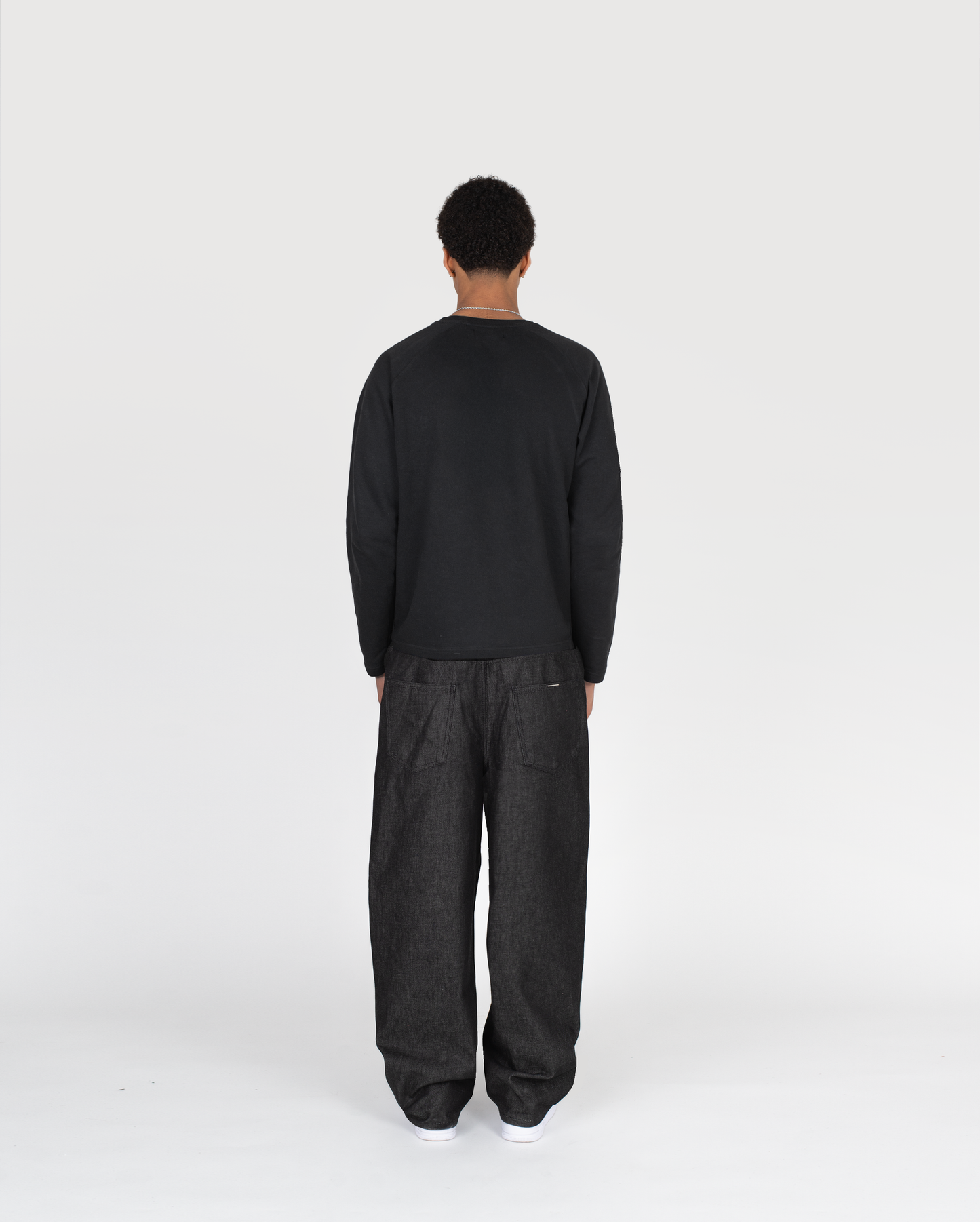 ZIP RAW DENIM - BLACK